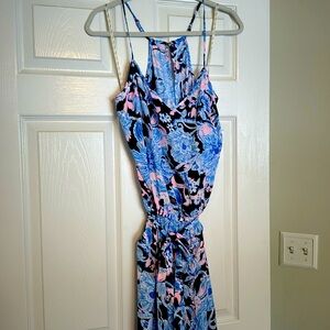 Lilly Pulitzer V Neck Razorback Wide Leg Jumpsuit Size L